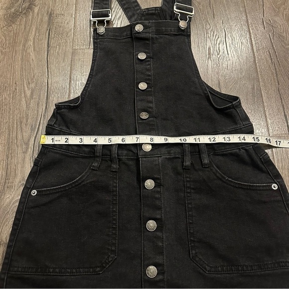 Arizona Jean Co Denim Jumper Dress Overall Jean Black Size Small Grunge Y2K Goth - Picture 8 of 10